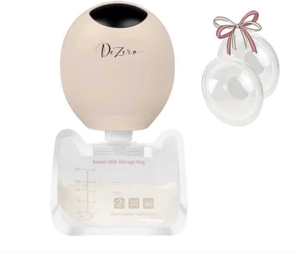 Dezero® Borstkolf - Elektrische Draadloze Borstkolf - Handsfree & Draagbaar – BPA-Vrij – Nitrosamine Vrij - Enkel Borstkolf Met 6 Melkbewaarzakjes - Bewaar Moedermelk Direct - Borstkolf Met 3 Modi & 9 Zuigniveaus - Met 2 Melkspaarder - Roze