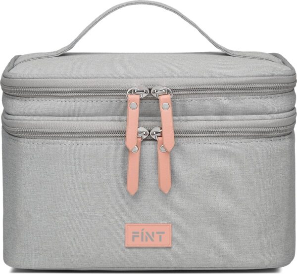 FÍNT® Luxe Kolftas & Koeltas voor Moedermelk – 12u Koeling – Voor Onderweg & Borstkolf – Grijs