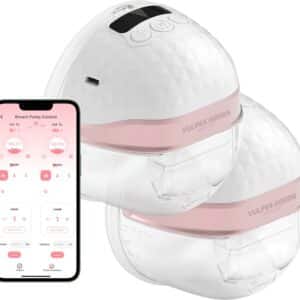 Vulpes Goods® BabyCare - Dubbele Elektrische Draadloze Borstkolf - Handsfree & Draagbaar - met APP bediening - BPA-Vrij - Incl. Borstschildverkleiners, 60 Moedermelk Bewaarzakjes, Reistas & Kolfdagboek - PRO V2