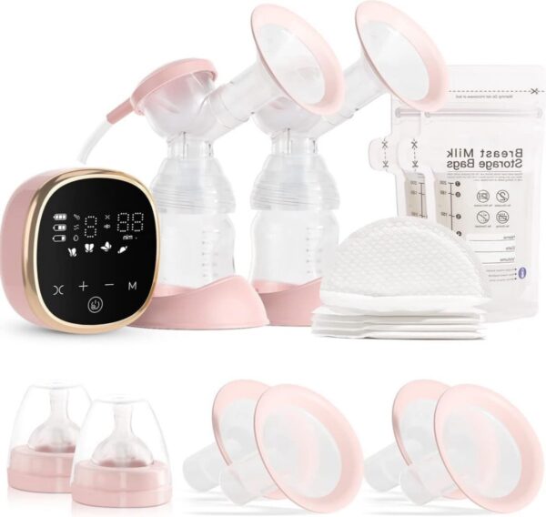 Handsfree Borstkolf – Handkolf Met 4 Flensmaten – Elektrische Borstkolf met 4 Modes & 9 Niveau's – 2 Stuks – Breast Pump met USB-Charge – Draadloos met LED-Display – Pijnloos - Borstkolf Electrisch Dubbel – Anti-terugstroom - BPA-Vrij