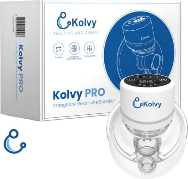 Kolvy® Pro Draadloze Elektrische Borstkolf - Intelligente Kolfapparaten - Handsfree Breast Pump - Incl. E-Book Borstvoeding - 4 Modes & 12 Levels - USB Oplaadbaar - Incl. 3 Maten