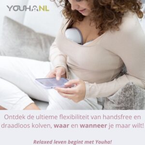 Youha Elektrische Dubbele Draadloze Borstkolf Gen 2 - Handsfree - Met app - BPA-vrij - Maat: 22mm & 24mm - Inclusief E-book - Set van 2 - Handsfree & Draagbaar