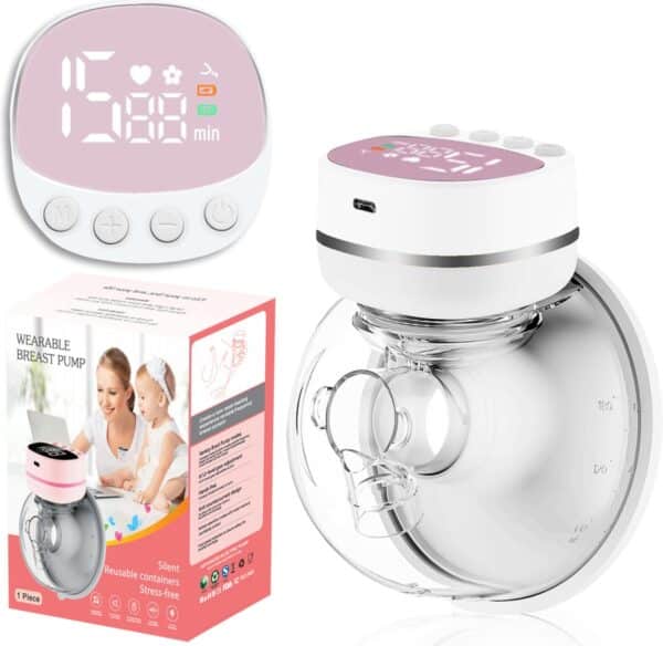 Borstkolf - Draadloze elektrische borstkolf - 180 ml beker - Pijnloze borstkolf - 5 modi - 15 snelheidsaanpassingen - Roze