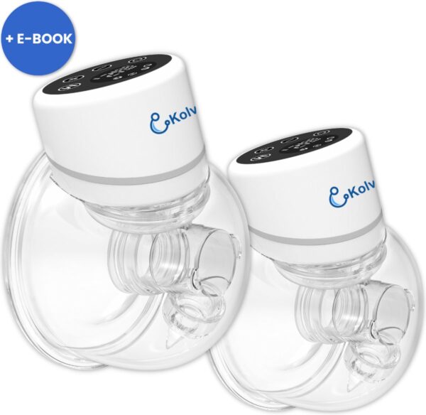 Kolvy® Pro Draadloze Elektrische Borstkolf - Dubbel - Intelligente Kolfapparaten - Handsfree Breast Pump - Incl. E-Book Borstvoeding - 4 Modes & 12 Levels - USB Oplaadbaar - Incl. 3 Maten