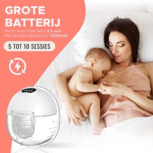 Mellons Lunea - Handsfree Borstkolf met Reisetui - BPA-vrij - Dubbele Elektrische kolf - Inclusief 20 moedermelk bewaarzakjes, Siliconen tepelmaat meter en Borstschildverkleiners