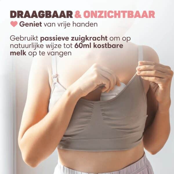Vulpes Goods® Babycare - Lekschaal - Moedermelk opvangcup - Melkcollector - Draagbare cup - handen vrij - moedermelk opvangen - lekschalen - borstschelp - opvangcup voor moedermelk - BPA Vrij - 60ML opvangcup