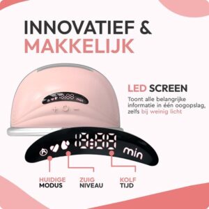 BabyBliss Pro - Draadloze Elektrische Borstkolf - Handsfree & Draagbaar - BPA-Vrij - Intelligente Borstkolf - 4 Modi & 12 Zuigniveaus - Dubbele Borstkolf - 1 Pack- Roze