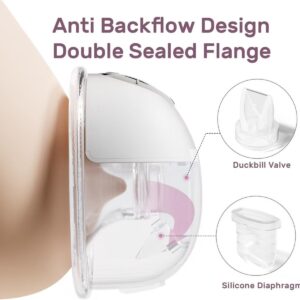Hands Free Borstkolf – Draagbare Borstkolf met Ergonomische Baby Mond voor Pijnloze Lactatie – Draadloze Elektrische Kolf met 4 Modi en 9 Niveaus – Compacte en Comfortabele Kolf Grijs