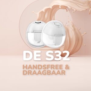 S32 Elektrische Draadloze Borstkolf – Handsfree & Draagbaar – Nieuwe 2024 Versie – Wit – BPA-Vrij – Dubbele Borstkolf