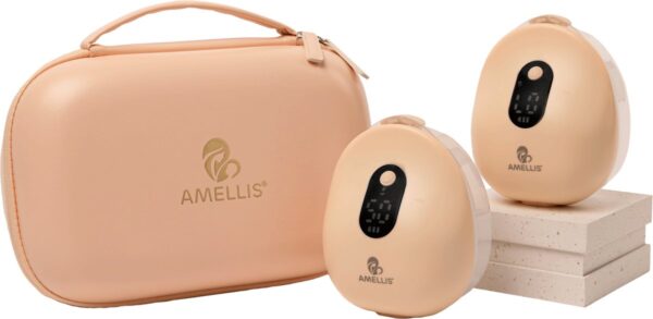 Amellis® Goldflow PRO - Dubbele Elektrische Draadloze Borstkolf - Handsfree & Draagbaar - met APP bediening - BPA-Vrij - Incl. Borstschildverkleiners & Luxe Hardcase