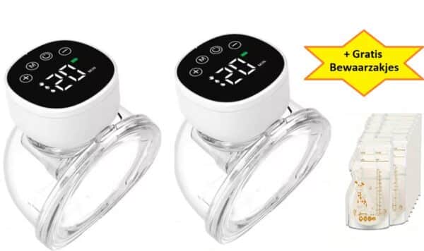 Draagbare borstkolf - Handsfree borstkolf - 2 Stuks - Electrische Borstkolf - Breast Pump - 3 Modus - Massagemodus - Zuigmodus - Pompmodus - 9 Niveau's - Elektrische Draadloze Borstkolf - Gratis Bewaarzakjes - Moedermelk - Cadeau