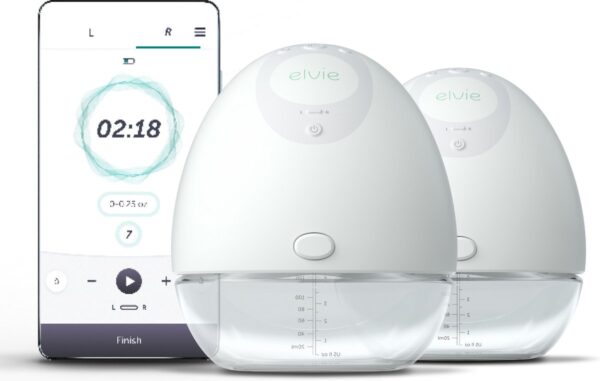 Elvie Pump  Dubbele Elektrische Borstkolf - Draagbaar - Hands-free - Geluidsloos - Incl. 4 flessen