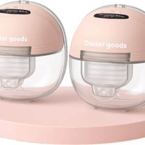 Daster goods® - Elektrische Draadloze Borstkolf PRO - Handsfree & Draagbaar - BPA-vrij - Dubbele Borstkolf - Met E-Book - Gratis 20 Bewaarzakjes - Roze