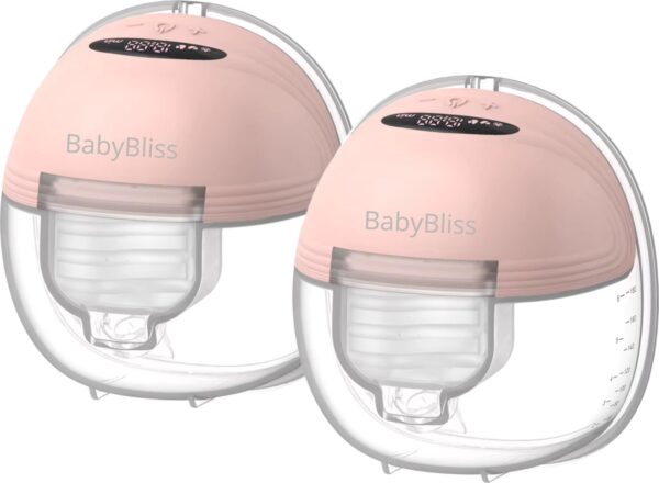 BabyBliss Pro - Draadloze Elektrische Borstkolf - Handsfree & Draagbaar - BPA-Vrij - Intelligente Borstkolf - 4 Modi & 12 Zuigniveaus - Dubbele Borstkolf - 2 Stuks - Roze