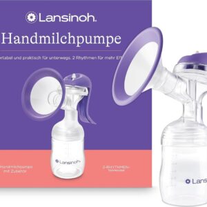 Lansinoh handmatige borstkolf - lichte en stille borstkolf voor onderweg - met Easy-Express handvat voor moeiteloos kolven - verstelbare 2-ritmustechnologie