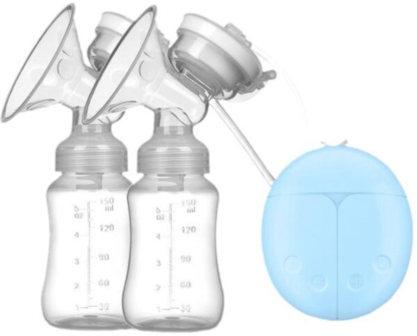 Borstkolf - Dubbel Elektrische Borstkolf - Borstkolf Handsfree - Dubbele borstkolf - 100% BPA-Vrije - Borstpomp -Luxe Comfort Kolfset - 2X Babyfles - 150 ml - Blauw