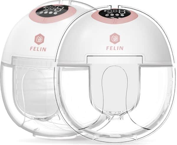Felin Elektrische Dubbele Draadloze Borstkolf - Handsfree - Batterij - Inclusief 100 Felin Moedermelk Bewaarzakjes - 3 maten Borstschildverkleiners - E-book