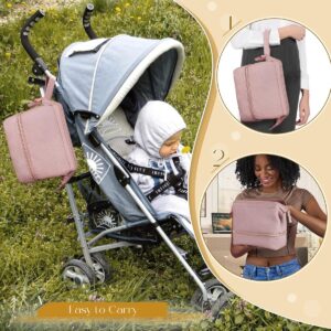 Draagtas voor Borstkolf - Geschikt voor Dubbele Kolf, Waterdichte Mat en Geïsoleerde Tassen - Ideaal voor Werkende Moeders - Roze, Dubbellaags Baby Draagtas met Kolf Accessoires