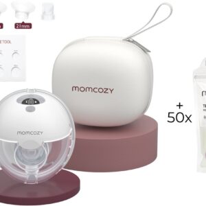 Momcozy M5 Handsfree Borstkolf - 1 stuk - Inclusief verschillende borstschild inserts - Met 50 bewaarzakjes voor moedermelk - Elektrisch - Grijs