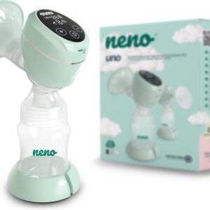 Neno Uno 2 fasen borstkolf. Oplaadbare accu. Tot 2 uur gebruik met één oplaadbeurt. Incl. moedermelkbewaarzakjes. BPA-vrij. Perfect cadeau voor BABY SHOWER. 6 instellingen stimulatie 9 intensiteitsniveaus.