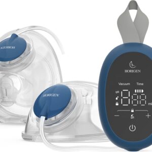 Horigen - Decent Go - Hands-Free - Dubbele elektrische handsfree borstkolf – Draagbaar - Transparant – Inclusief oplaadbare accu & 4 maten extra verkleiners