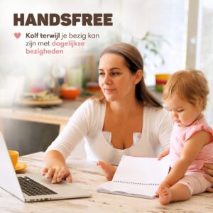 Vulpes Goods® BabyCare - Handsfree Borstkolf - Elektrische Draadloze Borstkolf - Draagbaar – Elektrische Kolf - Incl. 30 Moedermelkbewaarzakjes, Borstvoeding informatie, Reistas & Borstschildverkleiners