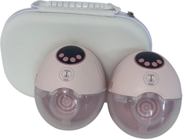 TSD goods – Elektrische Draadloze Borstkolf – Inclusief Tas – Handfree & Draagbaar – BPA vrij – Dubbele Borstkolf – Met 30 Moedermelk Bewaarzakjes - Roze