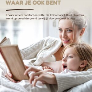 CoCo Care Dual Flow Pro 2025 - Slimme Dubbele Draadloze Borstkolf - BPA-Vrij - Geluidloos, Herbruikbaar & Handsfree - Inclusief Babyflesje & 30 Melkbewaarzakjes - Beige