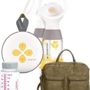 Medela Swing Maxi FLEX 2021 dubbele elektrische borstkolf met oplaadbare accu met kolftas, koeltas en 6 moedermelkbewaarflesjes - Olijfgroen