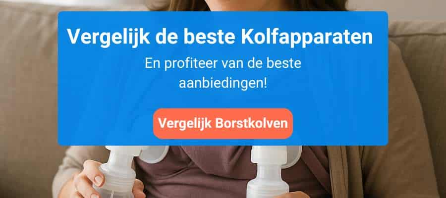 Op deze afbeelding is een tekst te zien met vergelijk de beste kolfapparaten. Deze afbeelding linkt ook naar een pagina met borstkolven.