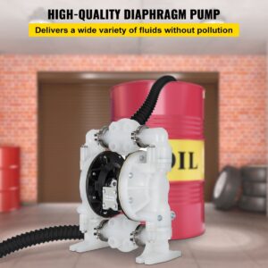 Membraanpomp – Dubbele Dompomp – Luchtbediende Pomp – Chemische Pomp – Industriële Pomp – 1 Inch Inlaat/Uitlaat – PTFE Membraan – Corrosiebestendig Polypropyleen