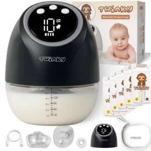 Twinky® Borstkolf NOLA – Volledige Kolfset Incl. 5x Moedermelk Bewaarzakjes – Handsfree, Geluid- & pijnloos, BPA Vrij