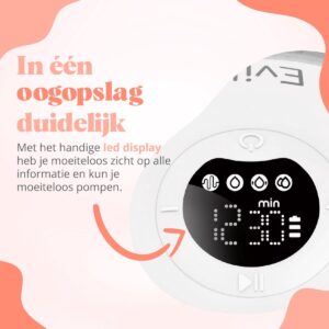 Evite Elektrische Draadloze Borstkolf Maxi – Handsfree & Draagbaar – BPA-Vrij – Met E-book - 1 Pack - Wit