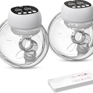 Oemmie Elektrische Borstkolf - Handsfree Borstkolf - Draagbare Borstkolf - Oplaadbare Borstkolf met Afstandsbediening - BPA-Vrij - Zacht & Stil - 2 stuks Rond