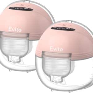 Evite Elektrische Draadloze Borstkolf Slim – Handsfree & Draagbaar – BPA-Vrij – Dubbele Borstkolf – Met E-Book - Roze