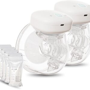 Youha Elektrische Dubbele Draadloze Borstkolf - Handmatig bedienbaar - BPA-vrij - Handsfree - Maat: 24mm - Handmatig Bedienbaar - Voor Borstvoeding - Inclusief E-book - Set van 2 - Inclusief 50 bewaarzakjes voor moedermelk