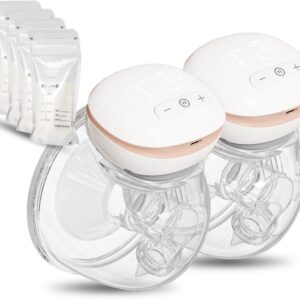 Youha The INs NEXT Elektrische Dubbele Draadloze Borstkolf - Handsfree met LED-scherm - BPA-vrij - Maat: 24mm - Inclusief E-book - Handsfree & Draagbaar- Inclusief 50 bewaarzakjes voor moedermelk