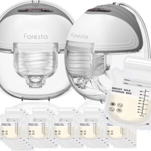 Foresta dubbele elektrische borstkolf met 25 moedermelk bewaarzakjes - Grijs