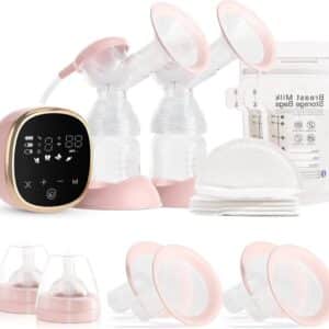 Handsfree Borstkolf – Handkolf Met 4 Flensmaten – Elektrische Borstkolf met 4 Modes & 9 Niveau's – 2 Stuks – Breast Pump met USB-Charge – Draadloos met LED-Display – Pijnloos - Borstkolf Electrisch Dubbel – Anti-terugstroom - BPA-Vrij