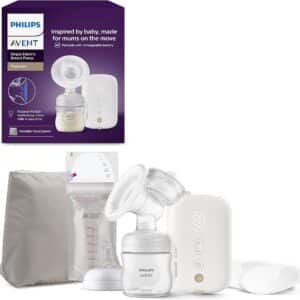 Philips Avent enkele elektrische borstkolf, ziekenhuissterkte, stille en oplaadbare motor voor een discrete ervaring, waar je ook bent, reistasje, model SCF396/31