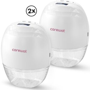 Carewat Flow Pro C2 – Dubbele Elektrische Handsfree Borstkolf – BPA-vrij – Stil & Draadloos – 12 Niveaus – Lekvrij 180ml Reservoirs