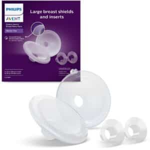Philips Avent Grote Borstbeschermers & Inzetstukken – Comfortabele Pasvorm voor Grotere Tepels (28mm & 26mm) | SkinSense Siliconen voor Zachte Aansluiting - SCF552/11