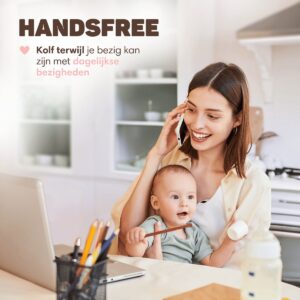 Vulpes Goods® BabyCare - Dubbele Elektrische Draadloze Borstkolf - Handsfree & Draagbaar - met APP bediening - BPA-Vrij - Incl. Borstschildverkleiners, 60 Moedermelk Bewaarzakjes, Reistas & Kolfdagboek - PRO V2