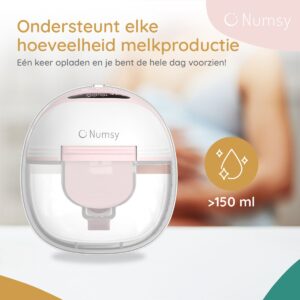 Numsy Elektrische Draadloze Borstkolf Enkel - Handsfree - BPA Vrij - Enkele