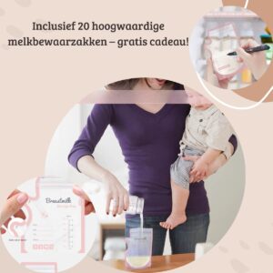 BABIVA® Premium Handsfree Borstkolf - Elektrische Borstkolf - Draadloze borstkolf - Oplaadbaar - 2025 Model -BPA Vrij - Pijnloos - Dubbele borstkolf - Grote Melktank- Antibacterieel Tas - Gratis E-book– Gratis 20 Bewaarzakjes - 3 Modi & 12 Zuigstand