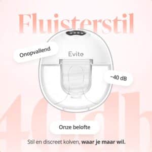 Evite Elektrische Draadloze Borstkolf Maxi – Handsfree & Draagbaar – BPA-Vrij – Met E-book - 1 Pack - Wit