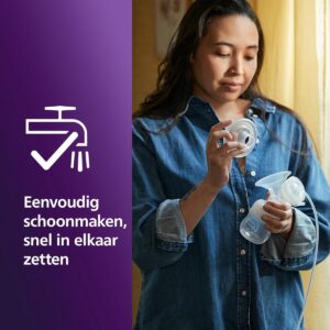 Philips Avent dubbele elektrische borstkolf, ziekenhuissterkte en oplaadbare motor, geïnspireerd op de natuurlijke zuigreflex van baby's, reistasje, model SCF398/31
