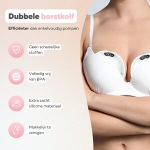 Elektrische Handsfree Borstkolf - Dubbele Set - Draadloos & Draagbaar - Dubbele BPA-vrije Kolf - Kolfapparaten - Breast Pump - Stil - Incl. Melkzakjes & E-book
