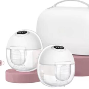 Draadloze Dubbele Elektrische Borstkolf – Stil, Slim & Handsfree – met App-bediening, USB-C, 12 Niveaus & 4 Modi – BPA-vrij – Inclusief Isotherme Reistas & Accessoires