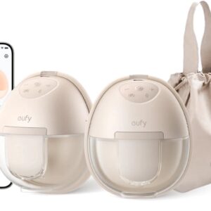 eufy Baby S1 Draagbare Borstkolf – Borstkolven – Verwarmingstechnologie – App-bediening – Slim Ritme – Zuigkracht van Ziekenhuiskwaliteit – Discreet, Lekvrij en Ultra-stil